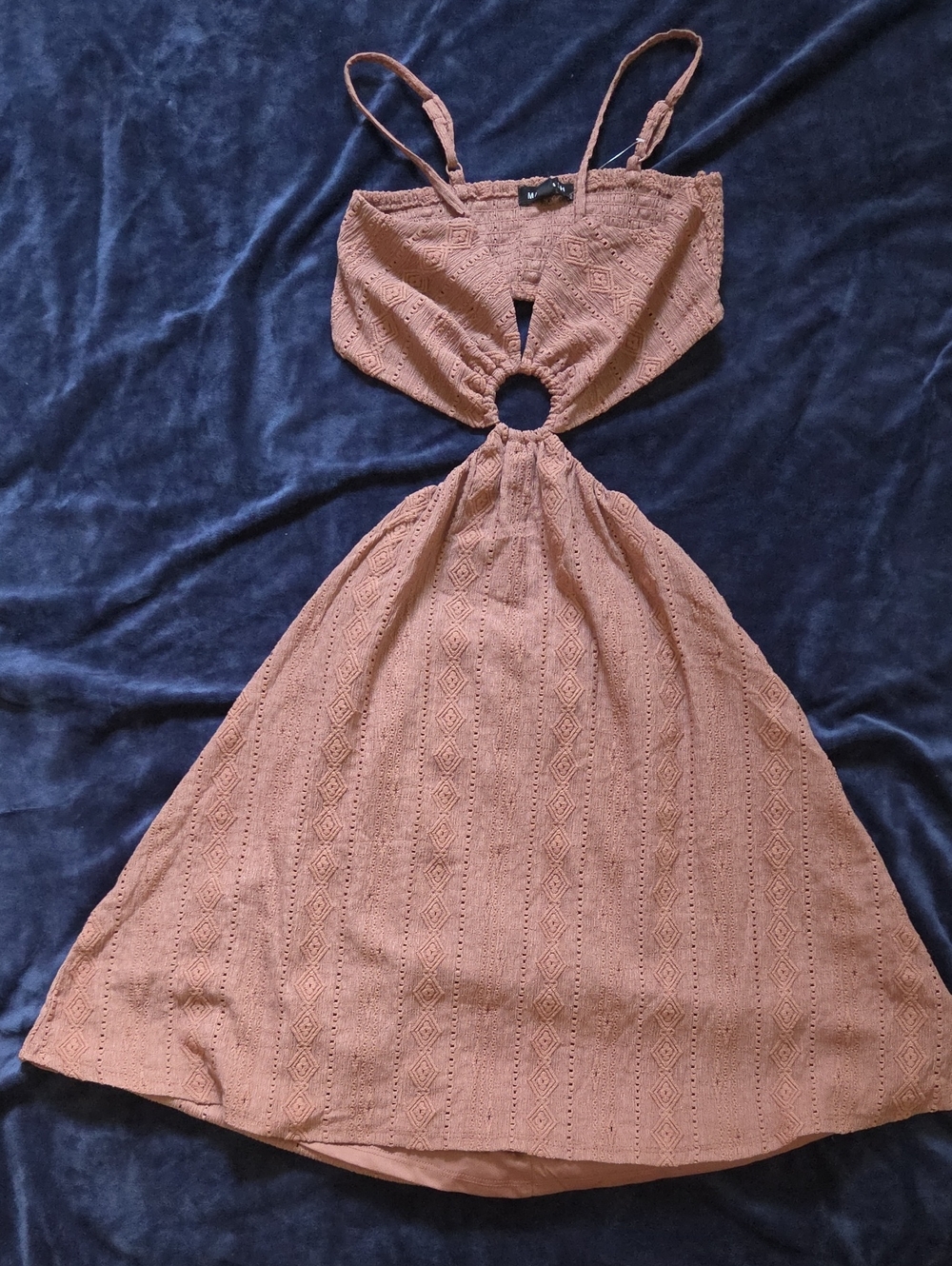 Women's Rust Cutout Midi Dress with Ring Detail
